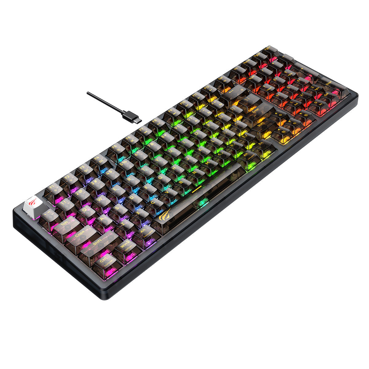 HAVIT KB875L Fully Transparent Backlit Mechanical Gaming Keyboard