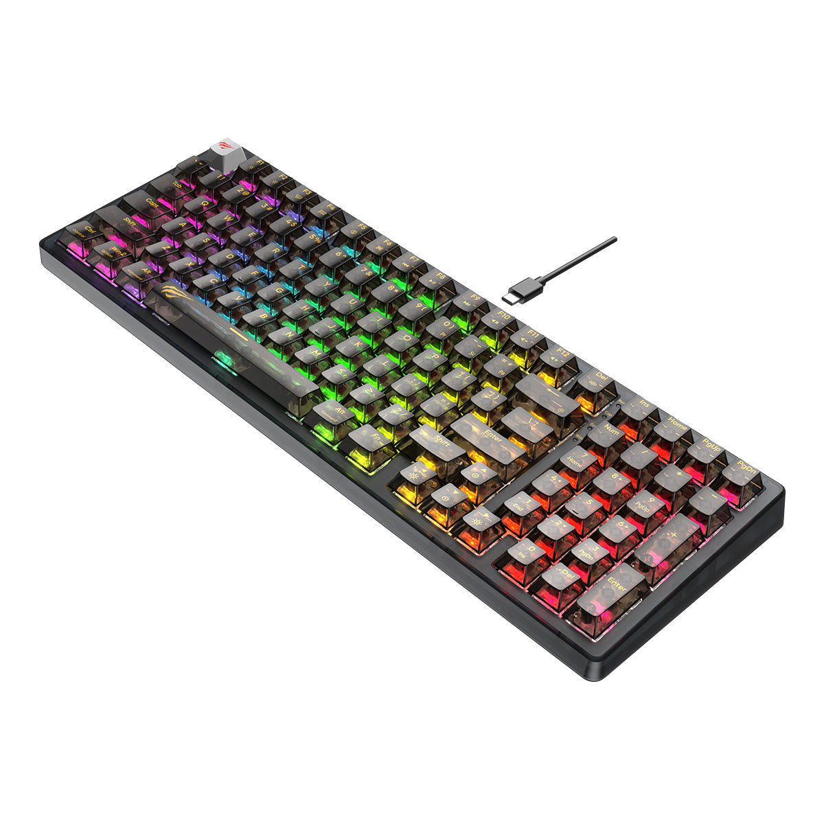 HAVIT KB875L Fully Transparent Backlit Mechanical Gaming Keyboard