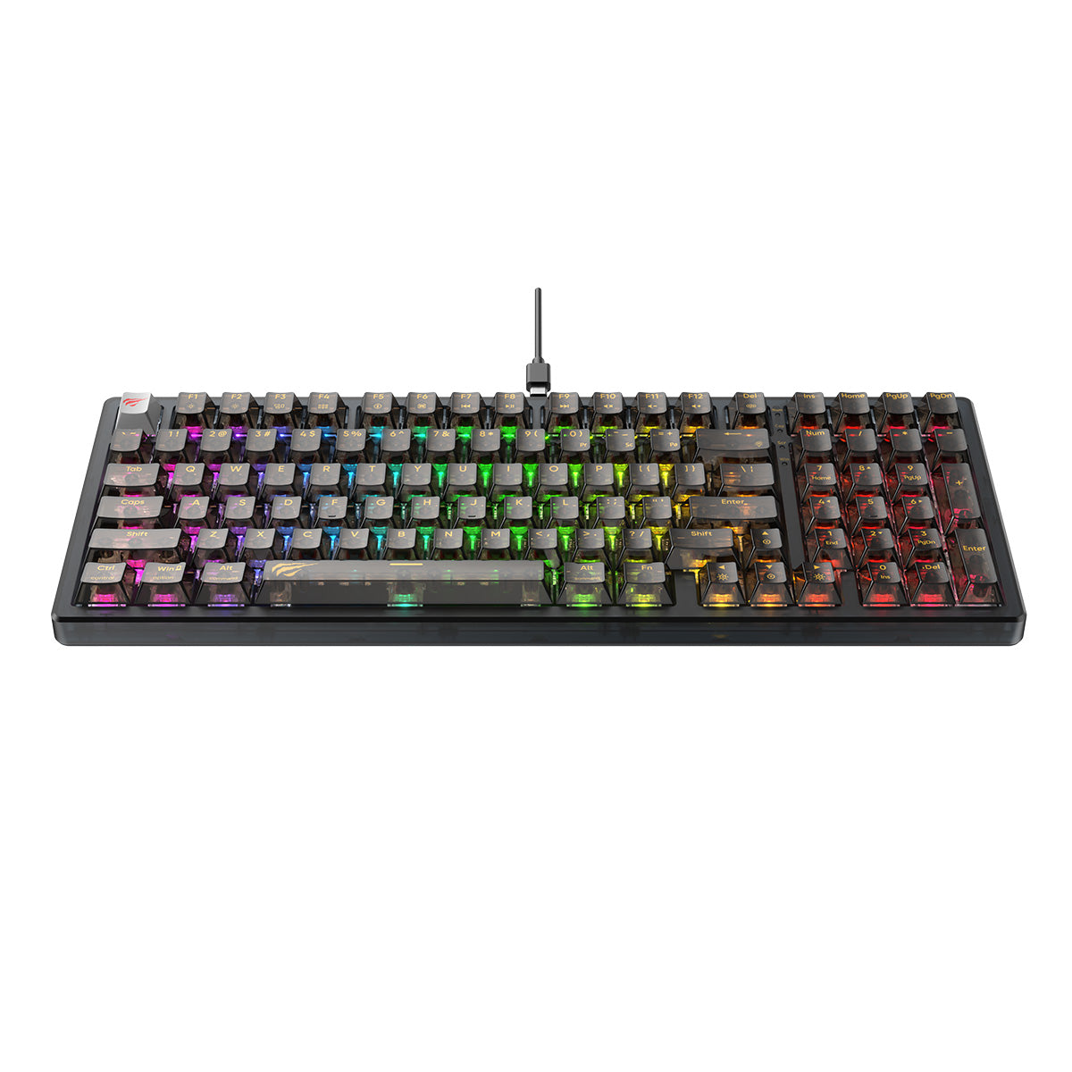 HAVIT KB875L Fully Transparent Backlit Mechanical Gaming Keyboard