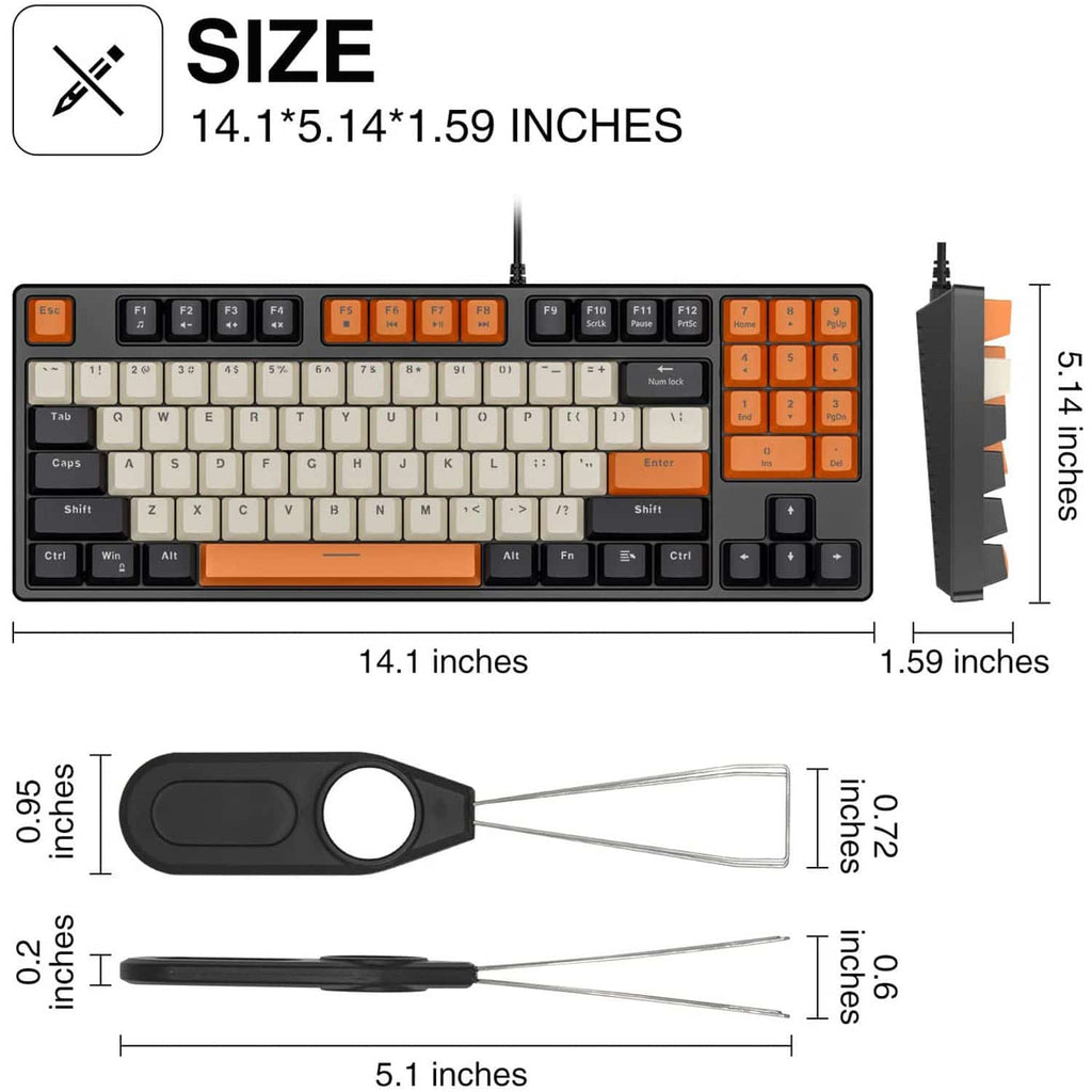 HAVIT KB487L TKL Gaming Mechanical Keyboard 89 Keys PBT Keycaps