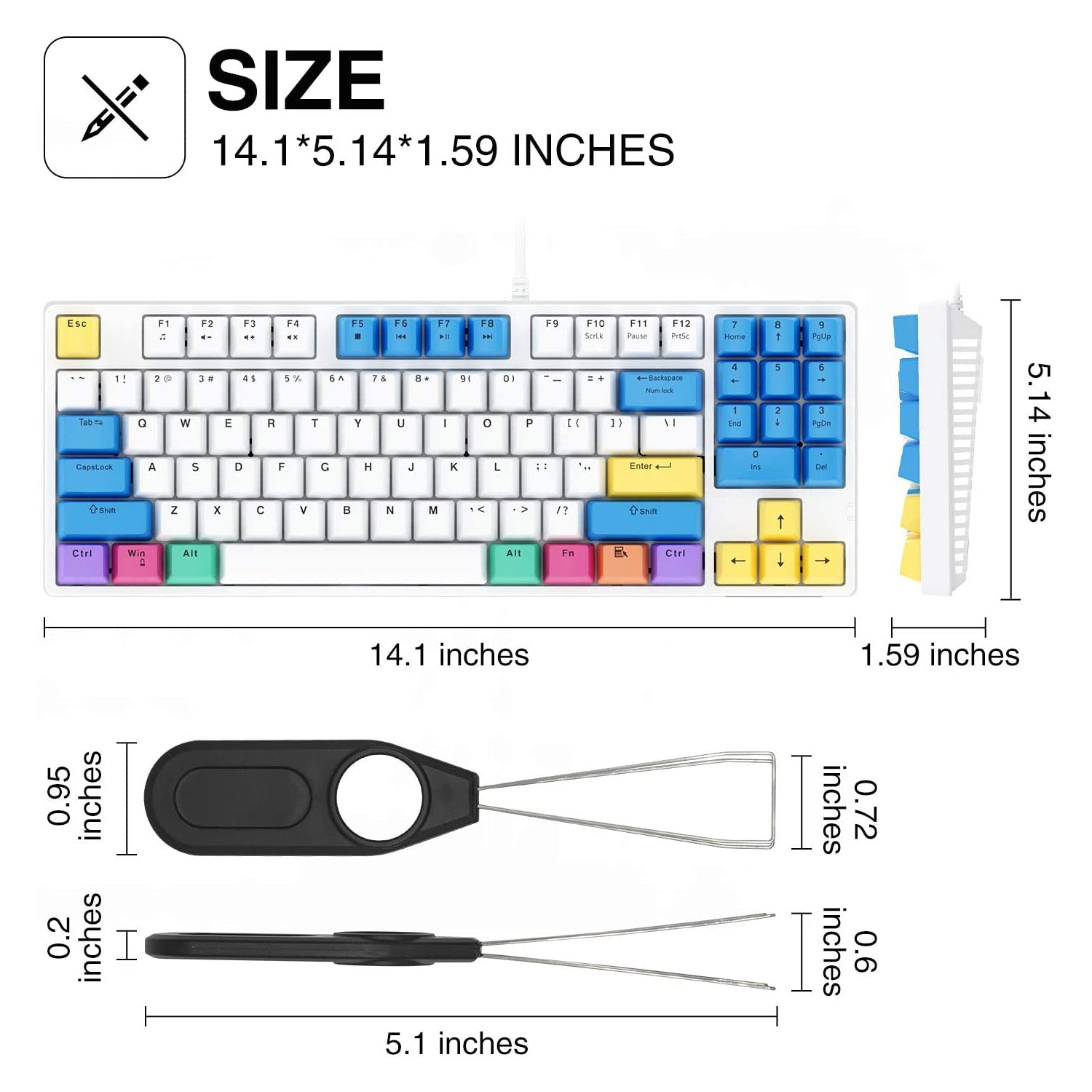 HAVIT KB487L TKL Gaming Mechanical Keyboard 89 Keys PBT Keycaps